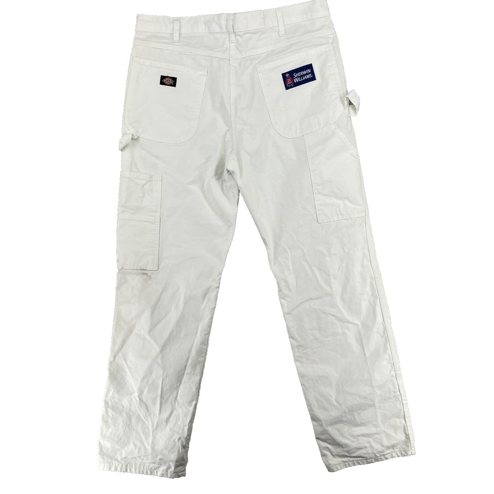 Dickies Sherwin Williams Mens 36x32 White Pants Painter Carpenters Vintage Y2k
